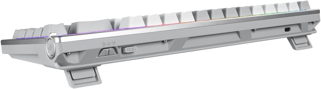 ASUS ROG Azoth White RGB Gaming-Tastatur (QWERTZ Layout, 75% Tastaturformfaktor, mechanische ROG NX-Switches, OLED-Display, Wireless mit Bluetooth, 2,4-GHz-RF, USB, Windows und MacOS-Modus, weiß)