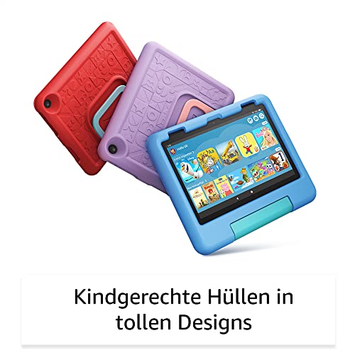 Fire HD 8 Kids-Tablet, 8-Zoll-HD-Display, für Kinder von 3 bis 7 Jahren, 2 Jahre Sorglos-Garantie, kindgerechte Hülle, 32 GB (2022), blau