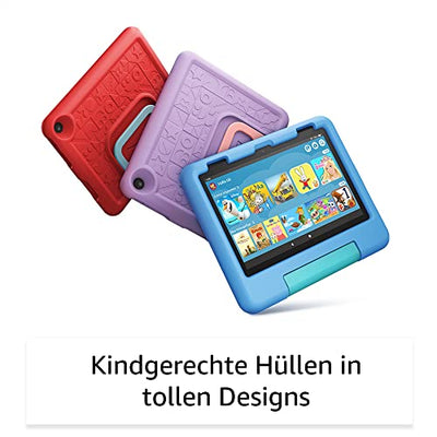 Fire HD 8 Kids-Tablet, 8-Zoll-HD-Display, für Kinder von 3 bis 7 Jahren, 2 Jahre Sorglos-Garantie, kindgerechte Hülle, 32 GB (2022), blau