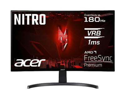 Moniteur de jeu Acer Nitro ED273 S3 27 pouces (écran de 69 cm) Full HD, 165 Hz (180 Hz OC), 1 ms (VRB), 1 x HDMI 2.0, 1 x HDMI 1.4, 1 x DP 1.2, AMD FreeSync Premium, noir