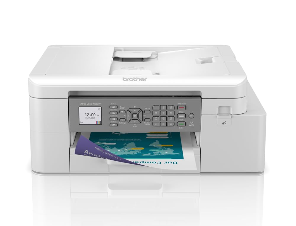 Brother MFC-J4340DW 4-in-1 Farbtintenstrahl-Multifunktionsgerät (Drucker, Scanner, Kopierer, Fax), weiß, 150 Blatt Papierkassette