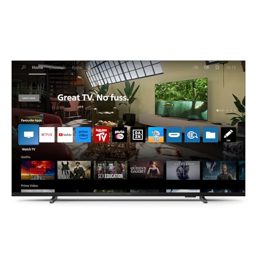 Philips 55PUS7609 4K LED Smart TV - 55-Zoll Display mit Pixel-präziser Ultra HD Titan OS Plattform und Dolby Atmos-Klang. Funktioniert mit Alexa und Google Sprachassistent – Anthrazitgrau