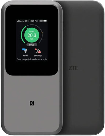 ZTE MU5120 - le point d'accès WiFi 5G portable le plus puissant, énorme batterie de 10 000 mAh, charge inversée de 18 W, NFC, écran tactile de 2,4 pouces, connecte 64 appareils - emplacement SIM déverrouillé