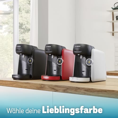 Bosch Tassimo finesse friendly Kapselmaschine TAS162E, 70 Getränke, intensiverer Kaffee auf Kopfdruck, Abschaltautomatik, nachhaltig, perfekt dosiert, 1400 W, schwarz/schwarz