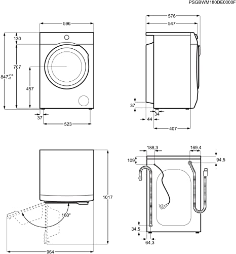 AEG L7WBA60680 Waschtrockner / DualSense - schonende Pflege / 8 kg Waschen / 5 kg Trocknen / D / energiesparend / Mengenautomatik / Nachlegefunktion / ProSteam - Auffrischfunktion / 1600 U/min