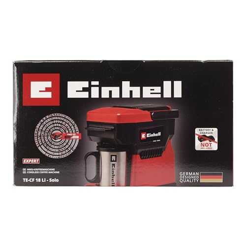 Einhell Akku-Kaffeemaschine TE-CF 18 Li-Solo Power X-Change (18 V, 240 ml Wasserbehälter, für Filterkaffee & Kaffeepads, Tragegriff, inkl. Kaffeetasse mit Deckel, ohne Akku)