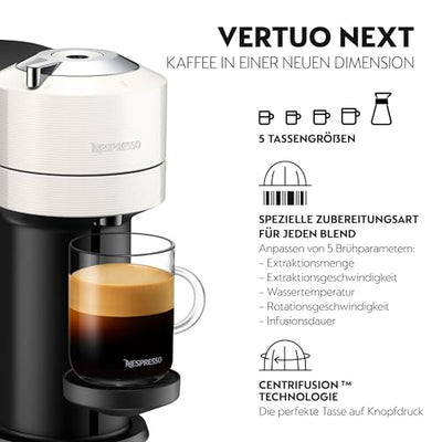 Nespresso De'Longhi ENV 120.W Vertuo Next Kaffeekapselmaschine, weiß