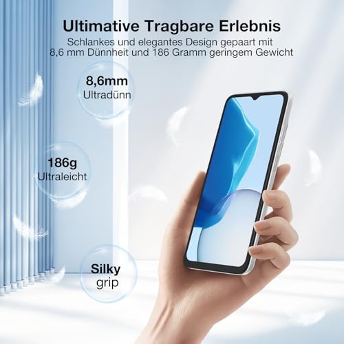 DOOGEE N55 Plus (20GB+128GB) Smartphone Ohne Vertrag Android 14 6.56" HD+ IPS Octa Core Hndy Ohne Vertrag, 5150mAh, 13MP+8MP, Dual SIM 4G Handy Günstig 5G WiFi Simlockfreie Handys, OTG, GPS, Face ID