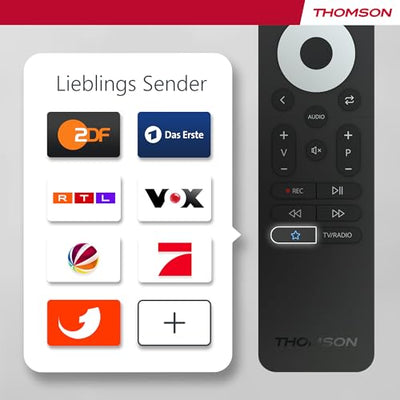 Thomson 55 Zoll (139 cm) QLED Fernseher Smart Android TV (WLAN, HDR, Triple Tuner DVB-C/S2/T2, Sprachsteuerung) – 55QA2S13-2023