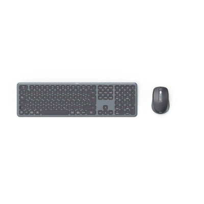 Hama Tastatur-Maus-Set kabellos WKM-550 (Multi-Device 2,4GHz via USB-Empfänger + 2X Bluetooth für PC, Laptop, Tablet, 10 m Reichweite, deutsches QWERTZ-Layout, leise, batteriebetrieben) schwarz