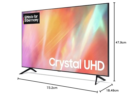 Samsung Crystal UHD 4K TV 50 Zoll (GU50AU7179UXZG, Deutsches Modell), HDR, Q-Symphony, rahmenloses Design, Smart TV [2021]