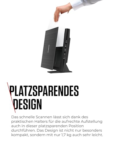 Canon Lide 400 Scanner (A4-Flachbett, CIS Sensor, 4,800 x 4,800 DPI, USB-Stromversorgung, 5 Scan-Buttons, Halter für senkrechte Aufstellung) schwarz