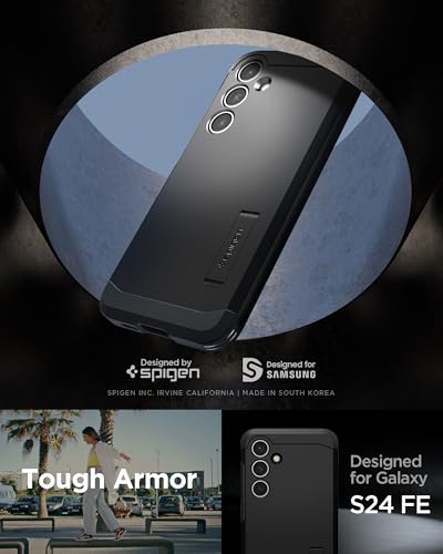 Spigen Tough Armor Hülle Kompatibel mit Samsung Galaxy S24 FE -Schwarz