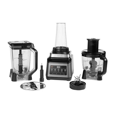 Ninja 3-in-1 Küchenmaschine & Mixer mit 5 Programmen: Mixen, Max Mixen, Hacken, Mischen, Pürieren, 1,8L Schüssel, 2,1L Krug, 700ml Becher, 1200W, spülmaschinenfest, Auto-iQ, Schwarz BN800EU