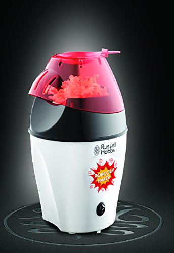 Russell Hobbs Popcornmaschine [Testsieger] Fiesta (Heißluft Popcorn Maker, ohne Fett & Öl, inkl. Mais Messlöffel, BPA-frei, 1290W) 24630-56, Weiß/Schwarz