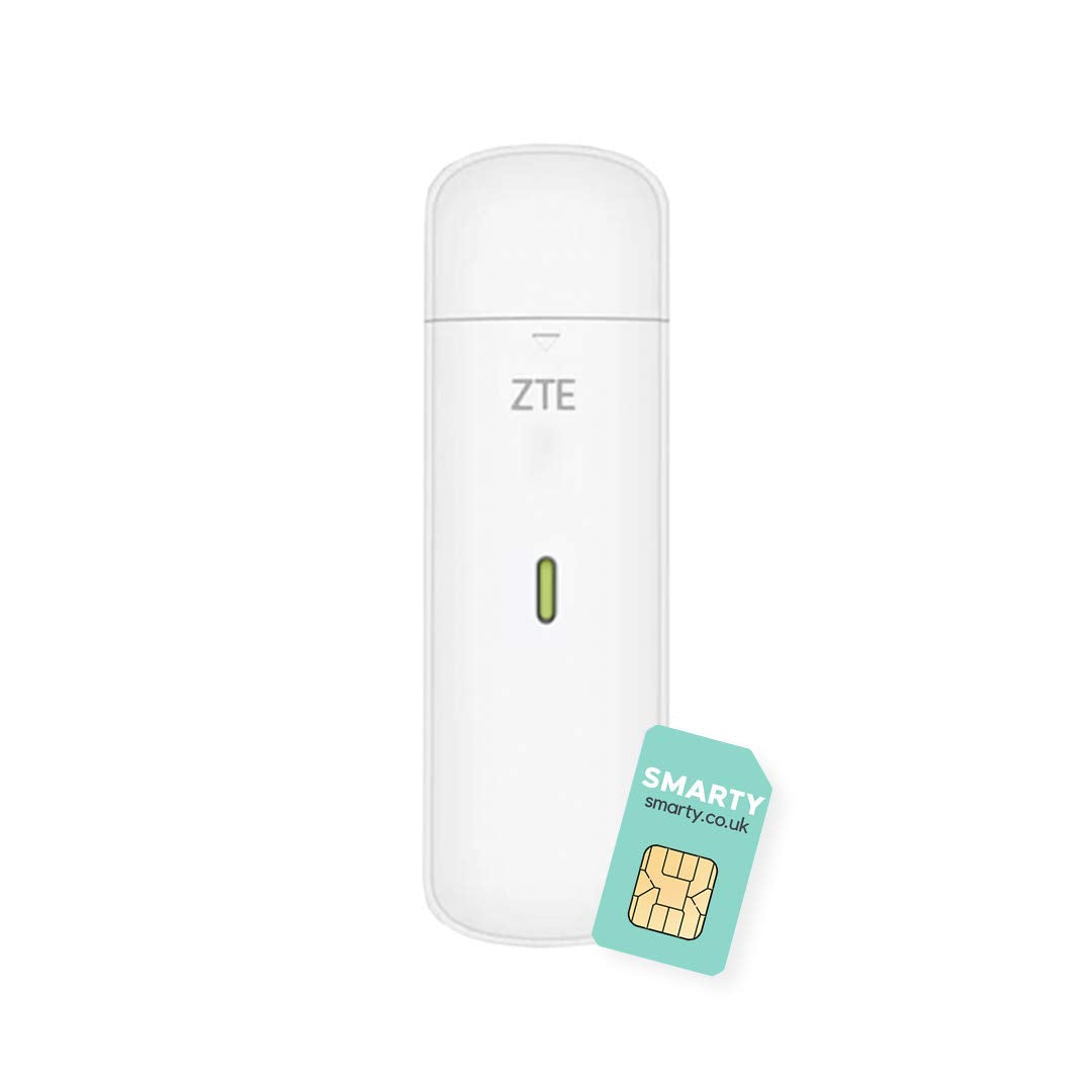 ZTE MF833, CAT4/4G USB-Dongle, entsperrt, kostengünstige Reise, 150 Mbit/s, Multi-Band-Konfiguration, mit 2 Jahren Garantie und kostenloser Smart-SIM-Karte, Weiß