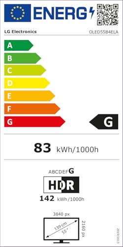 LG OLED55B4ELA TV 139 cm (55 Zoll) OLED Fernseher (α8 4K AI-Prozessor, webOS 24, Dolby Vision, bis zu 120Hz) [Modelljahr 2024]