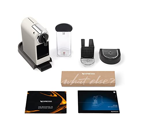 Nespresso De'Longhi EN167.W Citiz Kaffeekapselmaschine, Hochdruckpumpe und ideale Wärmeregelung ohne Aeroccino (Milchaufschäumer), Energiesparfunktion,1260W,37.4 x 11.9 x 25.5 cm, Creme-weiß