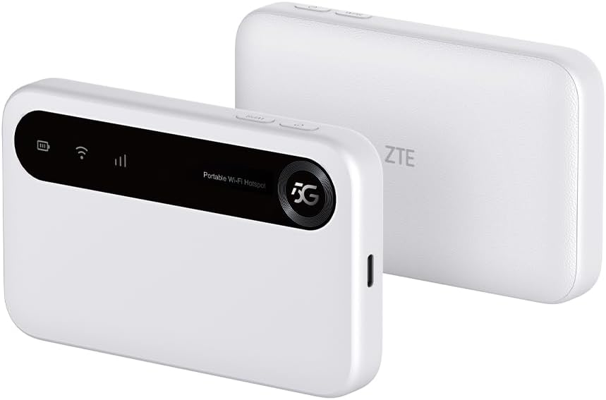 ZTE U50, tragbarer WLAN-Zugangspunkt 5G mit SIM-Steckplatz, entsperrter SIM-Steckplatz, kostengünstig für 32 Heim-/Geschäftsgeräte, 5G und 4G+, AX1800 WiFi 6, bis zu 32 Geräte