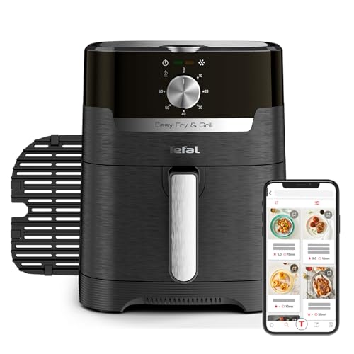 Tefal EY5018 Easy Fry & Grill Classic Heißluftfritteuse | 2-in-1 Technologie (Air Fryer und Grill) | XL | 4,2 Liter für 6 Portionen | 1550 Watt | energiesparend | ohne Öl | gesunde Fritteuse | Schwarz