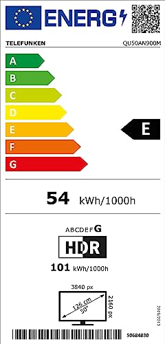 Telefunken Android TV 50 Zoll QLED Fernseher (4K UHD Smart TV, HDR Dolby Vision, Triple-Tuner, Dolby Atmos) QU50AN900M