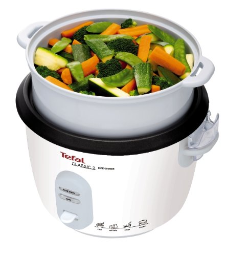 Tefal RK1011 Reiskocher | Voreingestellte Kochprogramme | 10 Tassen Fassungsvermögen (1,8 l) | Manuelle Anpassungen | Perfekt kochender Reis | Dampfkorb im Lieferumfang enthalten | 700W