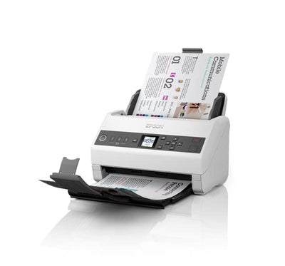 Epson Workforce DS-730N Standalone-Netzwerkscanner mit Einzelblatteinzug und Ethernet-Netzwerk, zuverlässiger DIN A4 Dokumentenscanner mit hoher Scangeschwindigkeit, ideal fürs Büro, weiß