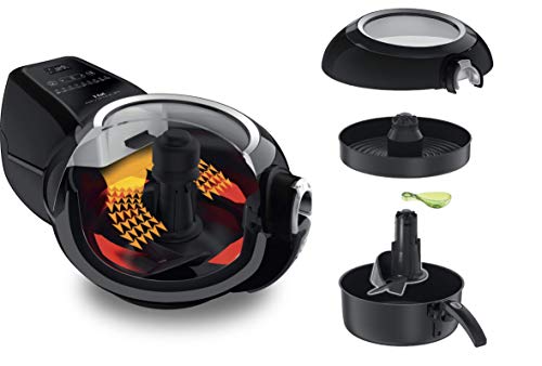 Tefal YV9708 ActiFry Genius XL 2in1 Heißluftfritteuse mit Rührarm | Testsieger | 1,7 kg für 8 Personen | 9 automatische Menüs | 2 Speisen gleichzeitig | gesunde Friteuse ohne Öl, Schwarz