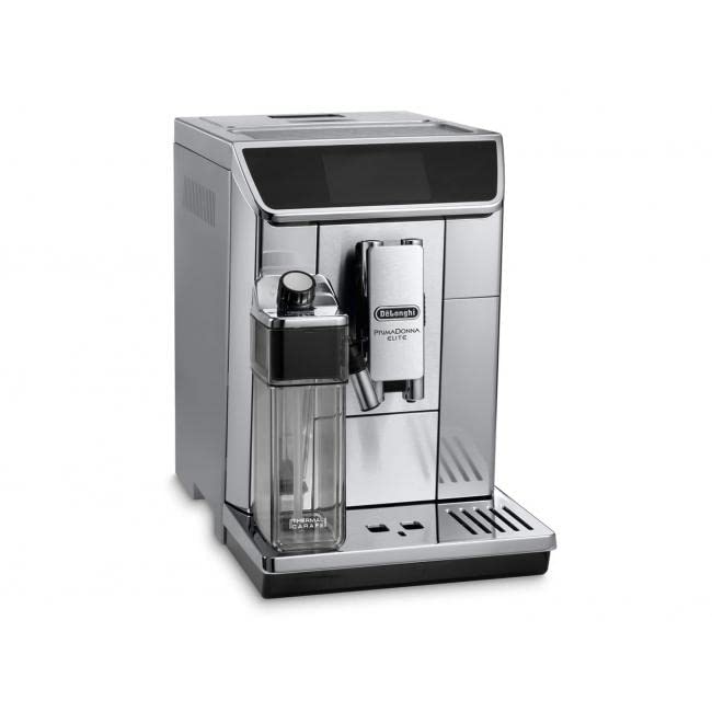 De'Longhi PrimaDonna Elite ECAM 656.75.MS Kaffeevollautomat mit 4,3 Zoll Farbdisplay automatischer Milchschaum 2 Tassen Funktion 1350W großer 2 L Wassertank Coffee Link App silber