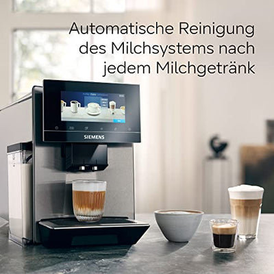 Siemens Kaffeevollautomat EQ900 TQ903D03, App-Steuerung, intuitives Full-Touch-Display, Barista-Modus, AromaBoost, Geräuschreduzierung, Premiummahlwerk, automatische Dampfreinigung, 1500 W, edelstahl