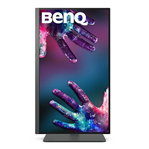 BenQ PD2705U Grafiker Monitor (AQCOLOR Technologie, 27 Zoll, 4K UHD, IPS, P3-Farbraum, USB-C-Laden, DP / HDMI, KVM, Hardware kalibriert, Höhenverstellbar), MacBook kompatibel