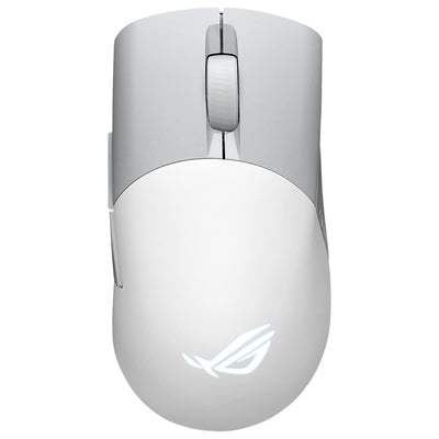 ASUS ROG Keris Wireless AimPoint White RGB Gaming Maus (optischer ROG AimPoint-Sensor, 36.000 DPI, ROG Micro Switches, 2,4 GHz RF, Bluetooth, USB, 5X programmierbare Tasten, weiß)