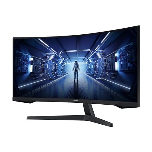 Moniteur de jeu Samsung G5 C34G55TWWP, 34 pouces, panneau VA, résolution UWQHD, AMD FreeSync Premium, courbure 1000R, taux de rafraîchissement de 165 Hz, temps de réponse de 1 ms (MPRT), noir