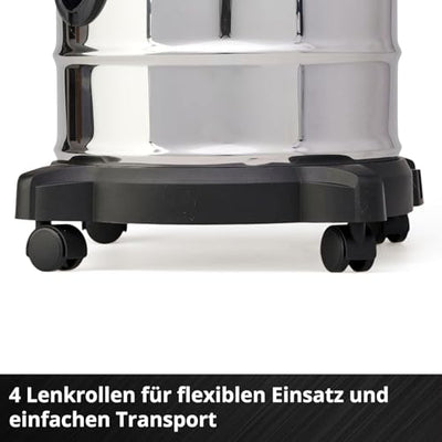 Einhell Akku-Aschesauger TE-AV 18/15 Li C-Solo Power X-Change (Li-Ion, 18V, 100 mbar Saugleistung, 15 l Auffangbehälter, Filterreinigungssystem, Lieferung ohne Akku & Ladegerät), Schwarz/Rot