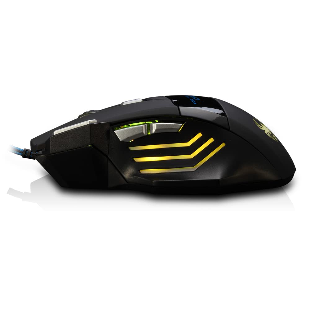 zelotes Gaming Maus,7200DPI PC Gamer Maus,USB LED Maus Verdrahtete,7 Tasten Ergonomische Maus mit Kabel,Computer Maus Mouse für PC, Mac