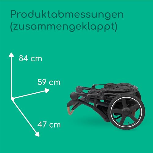 Bebeconfort Cloudy, All-Terrain-Baby Stroller, 0–4 Jahre (max. 22kg), verstellbar, schnell zusammenklappbar, 3 große Kinderwagen Luftreifen, verstellbarer Schieber, geräumiger Korb, Mineral Graphite