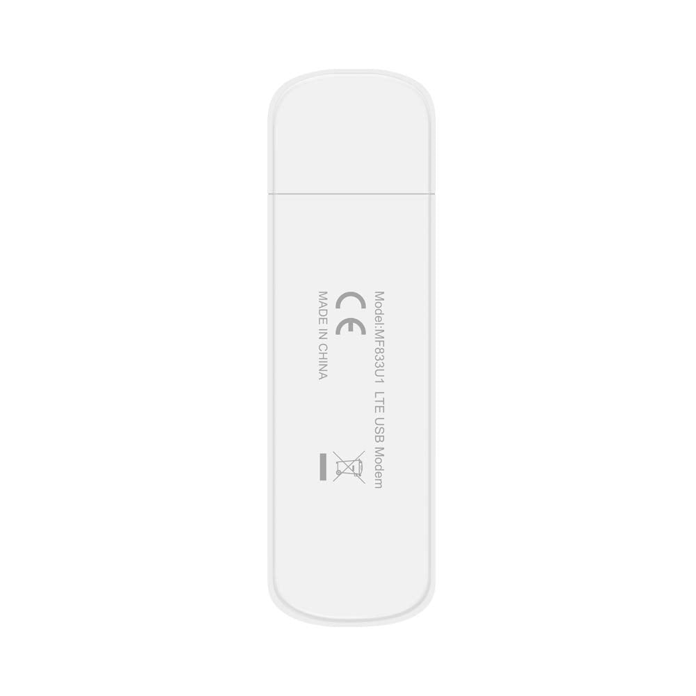 ZTE MF833, CAT4/4G USB-Dongle, entsperrt, kostengünstige Reise, 150 Mbit/s, Multi-Band-Konfiguration, mit 2 Jahren Garantie und kostenloser Smart-SIM-Karte, Weiß