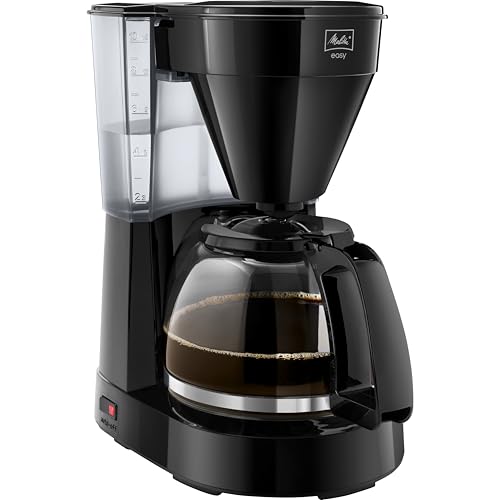 Melitta Easy - Filterkaffeemaschine - mit Glaskanne - Tropfstopp - 10 Tassen - Weiß (1023-01)