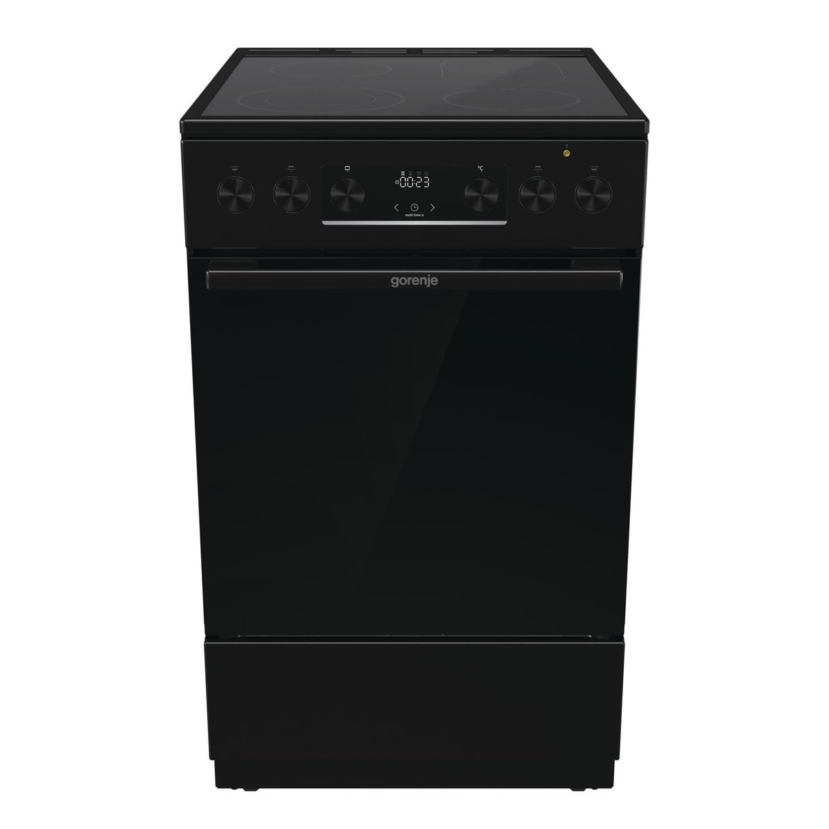 Gorenje GECS5C70BPA Elektro-Standherd mit Glaskeramik-Kochfeld /50cm/70 Liter/GentleClose/Schnellaufheizung/AirFry/ExtraSteam/Teleskopauszüge/AquaClean/schwarz