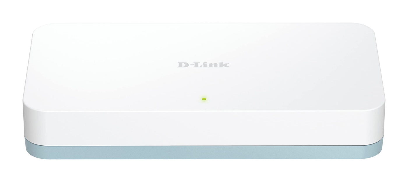 D-Link DGS-1008D 8-Port Gigabit Switch Desktop (10/100/1000 Mbit/s, bis zu 2000 Mbit/s pro Port im Full-Duplex-Modus, lüfterlos)