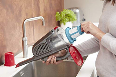 BLACK+DECKER Lithium Dustbuster BHHV315B mit Cyclonic Action – 12V Akku Handstaubsauger mit ausziehbarer Fugendüse & Ladestation – Beutelloser, kabelloser Staubsauger – Lange Saugdüse