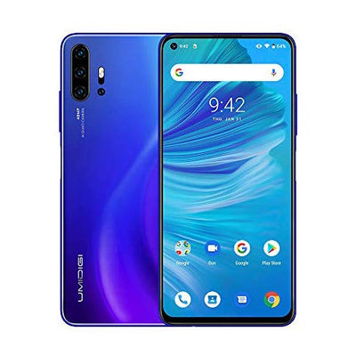 UMIDIGI F2 Android 10 Smartphone ohne vertrag 6.53 Zoll FHD+ FullView Display Handy mit 6GB+128GB, 5150mAh großer Akku, 48 MP Quad-Kamera, NFC, Google Assistant, Seitlicher Fingerabdrucksensor, Blau