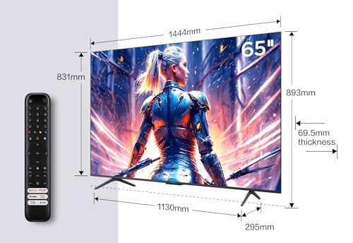 TCL 65T8B 65-Zoll QLED Pro 144Hz Onkyo Gaming Fernseher, 4K UHD, HDR Pro, Google TV (Dolby Vision IQ & Atmos, Motion Clarity, Freihändige Sprachsteureung, Kompatibel mit Google Assistant & Alexa)