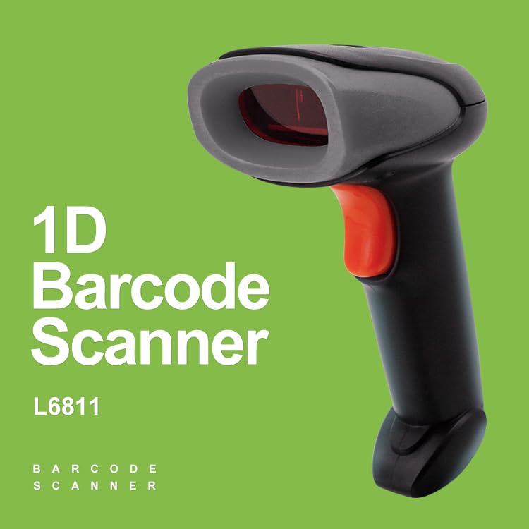 YANZEO L6811 Barcode Scanner 1D Wireless Barcode Reader 2.4G und USB Kabel Handheld Barcode Scanner für Windows, Android, iOS und PC