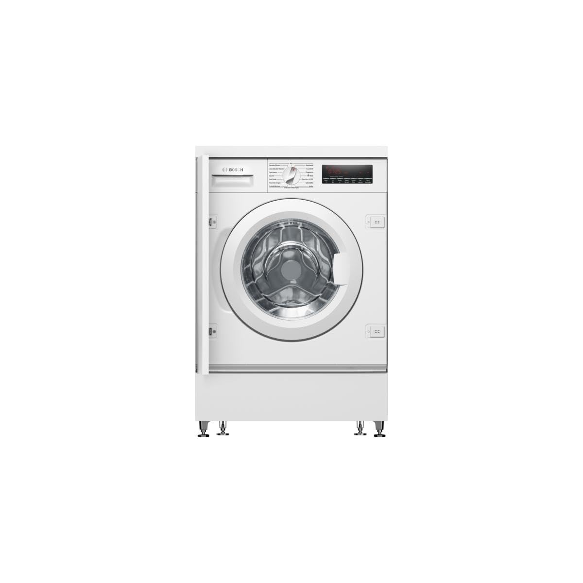 Bosch WIW28443 Serie 8 Einbauwaschmaschine Frontlader, 62 kWh pro 100 Waschzyklen, 1400 UpM, 8 kg, weiß, EcoSilence Drive, SpeedPerfect, VarioTrommel, ActiveWater Plus