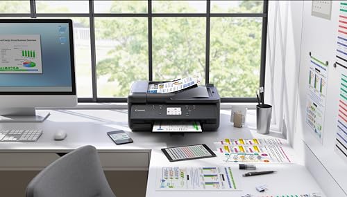 Canon PIXMA TR7650 Multifunktionsdrucker DIN A4 - Farbtintenstrahldrucker schwarz 4 in 1 (Scanner, Kopierer, kabelloser Drucker, Fax, Cloud Link, ADF, WLAN, LCD, 4800 x 1200 DPI, AirPrint & Mopria)