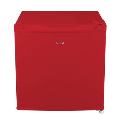 CHIQ Mini Bar Kühlschrank 46 L, Mini Kühlschrank Table Top, 49,6 x 47,4 x 44,7 cm (HxBxT), E Energieverbrauch 80 kWh/Jahr,Sehr Leise 39dB, Rot