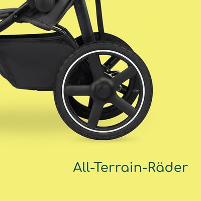 Bebeconfort Cloudy, All-Terrain-Baby Stroller, 0–4 Jahre (max. 22kg), verstellbar, schnell zusammenklappbar, 3 große Kinderwagen Luftreifen, verstellbarer Schieber, geräumiger Korb, Mineral Graphite