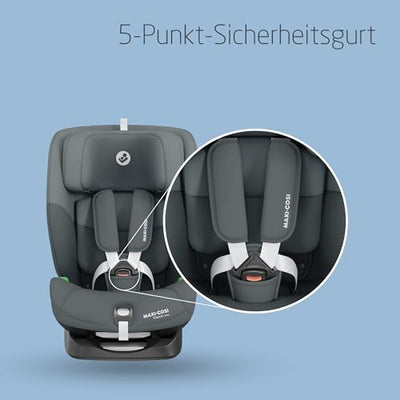 Maxi-Cosi Titan S i-Size, Mitwachsender Kindersitz, 15Monate–12Jahre (76–150cm), ISOFIX Kindersitz Auto, 5 Sitzpositionen, 13 Kopfstützenstufen, G-CELL-Schutz, 5-Punkt-Sicherheitsgurt, Tonal Graphite