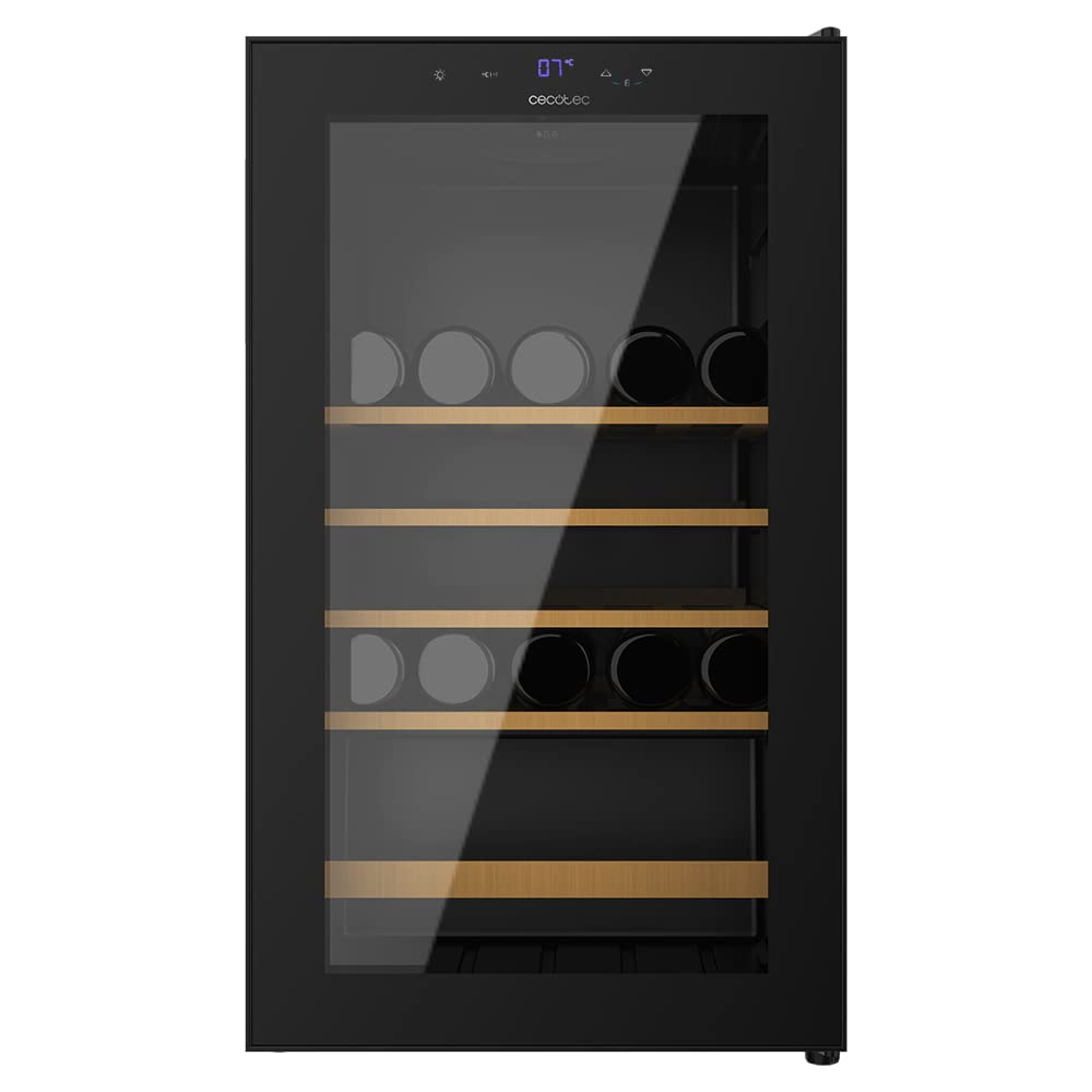 Cecotec Weinkeller Bolero GrandSommelier 36000 Schwarz, 95 Liter, einstellbare Temperatur, Kompressor-System, Touch-Bedienfeld, leise, LED-Innenbeleuchtung